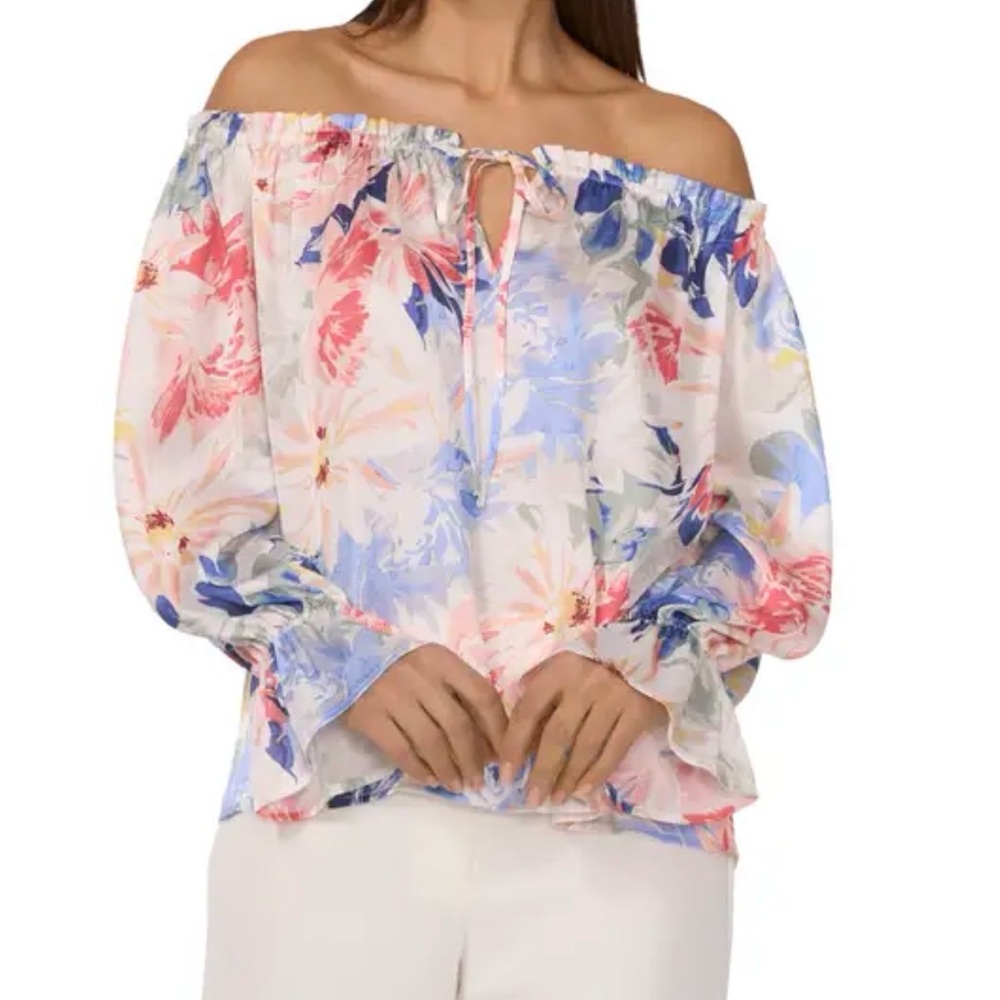 ⚡️NWT⚡️Vince Camuto Multicolor Floral Off-Shoulder Blouse